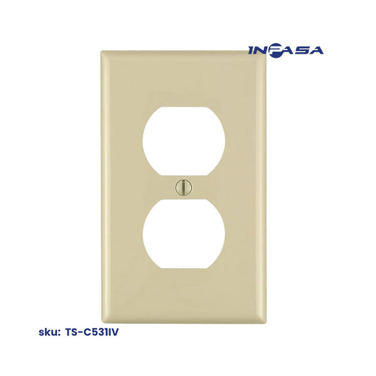 Tapa Para Tomacorriente Doble color Ivory INPASA