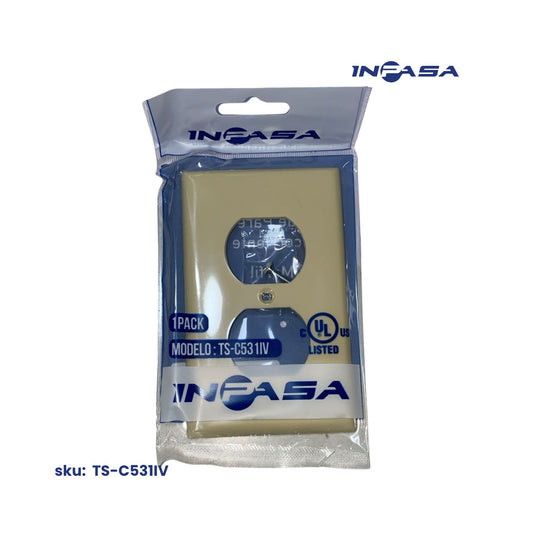 Tapa Para Tomacorriente Doble color Ivory INPASA