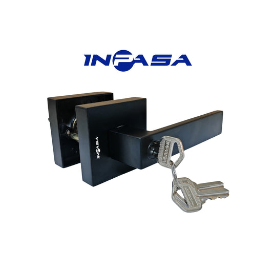 CERRADURA DE MANIJA CUADRADA NEGRA MOD. HUGO