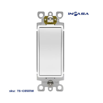 Interruptor Decora Sencillo, 15A Blanco Inpasa