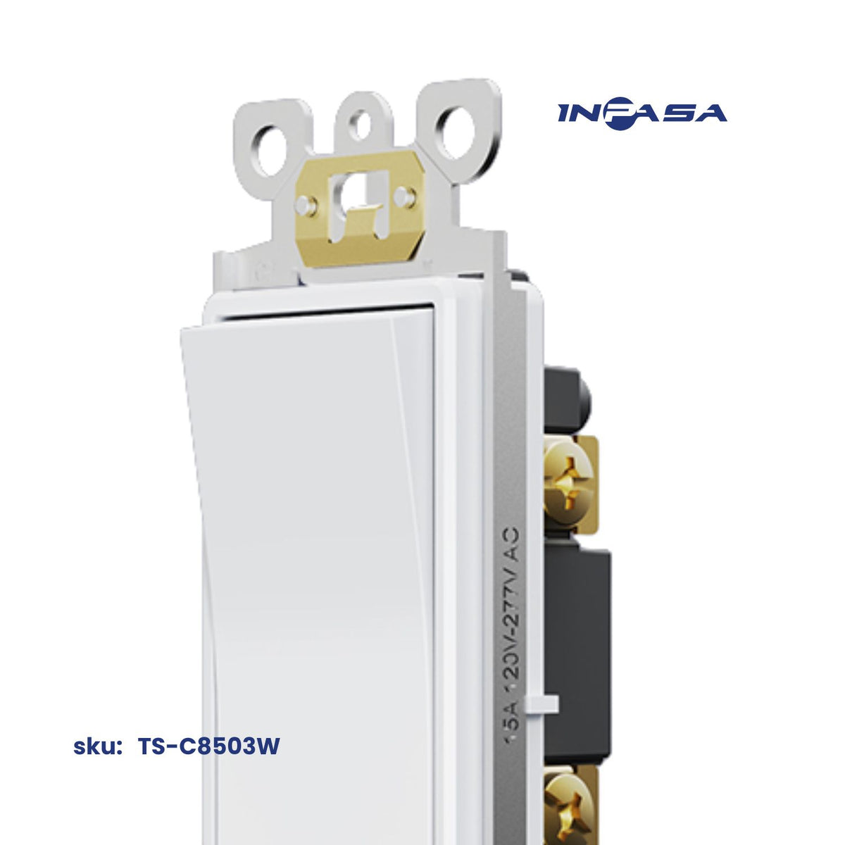 Interruptor Decora de 3 Vías, 15A, AC, Inpasa Blanco
