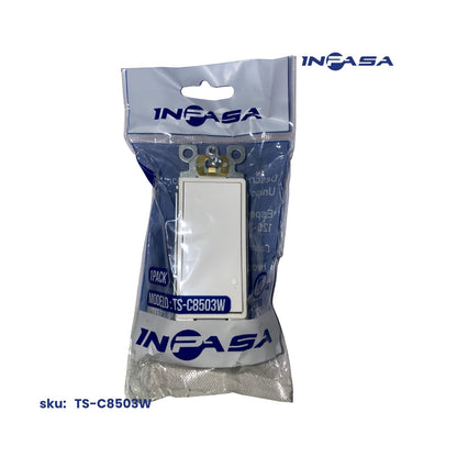 Interruptor Decora de 3 Vías, 15A, AC, Inpasa Blanco