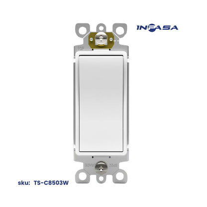 Interruptor Decora de 3 Vías, 15A, AC, Inpasa Blanco