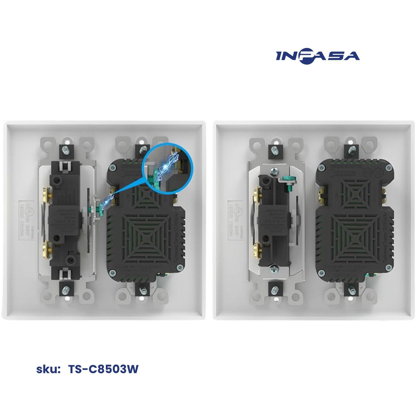 Interruptor Decora de 3 Vías, 15A, AC, Inpasa Blanco