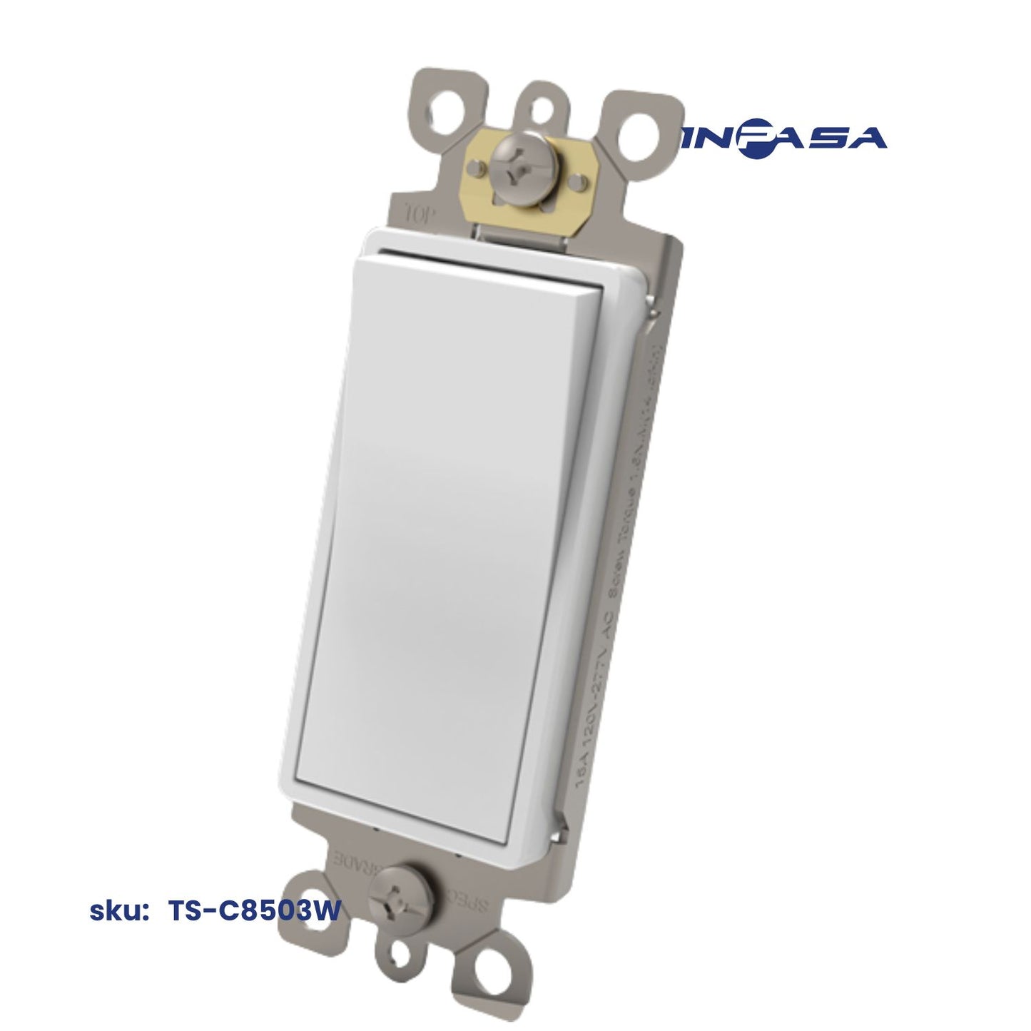 Interruptor Decora de 3 Vías, 15A, AC, Inpasa Blanco