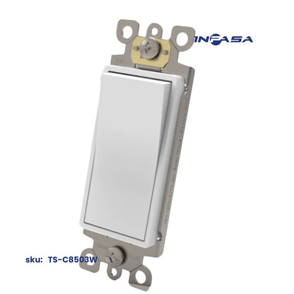 Interruptor Decora de 3 Vías, 15A, AC, Inpasa Blanco