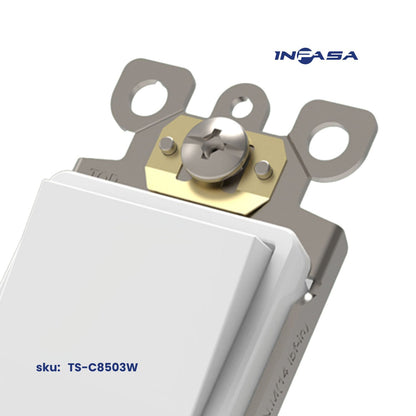 Interruptor Decora de 3 Vías, 15A, AC, Inpasa Blanco