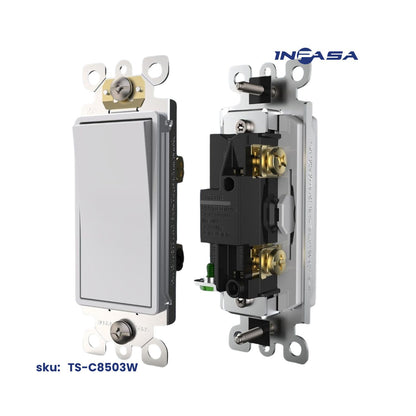 Interruptor Decora de 3 Vías, 15A, AC, Inpasa Blanco
