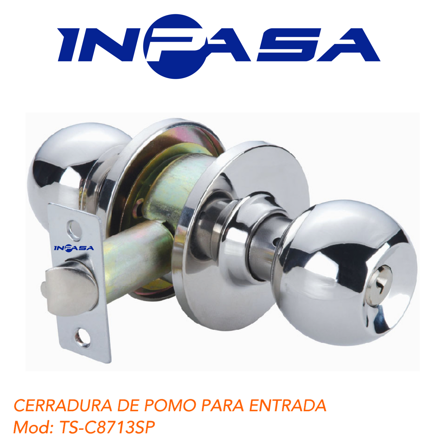 CERRADURA DE POMO CROMADO ENTRADA