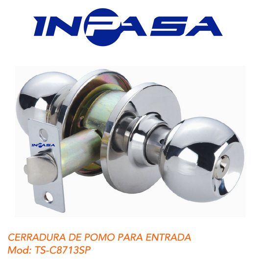 CERRADURA DE POMO CROMADO ENTRADA