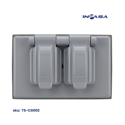 Tapa Plastica Doble waterproof Para Intemperie