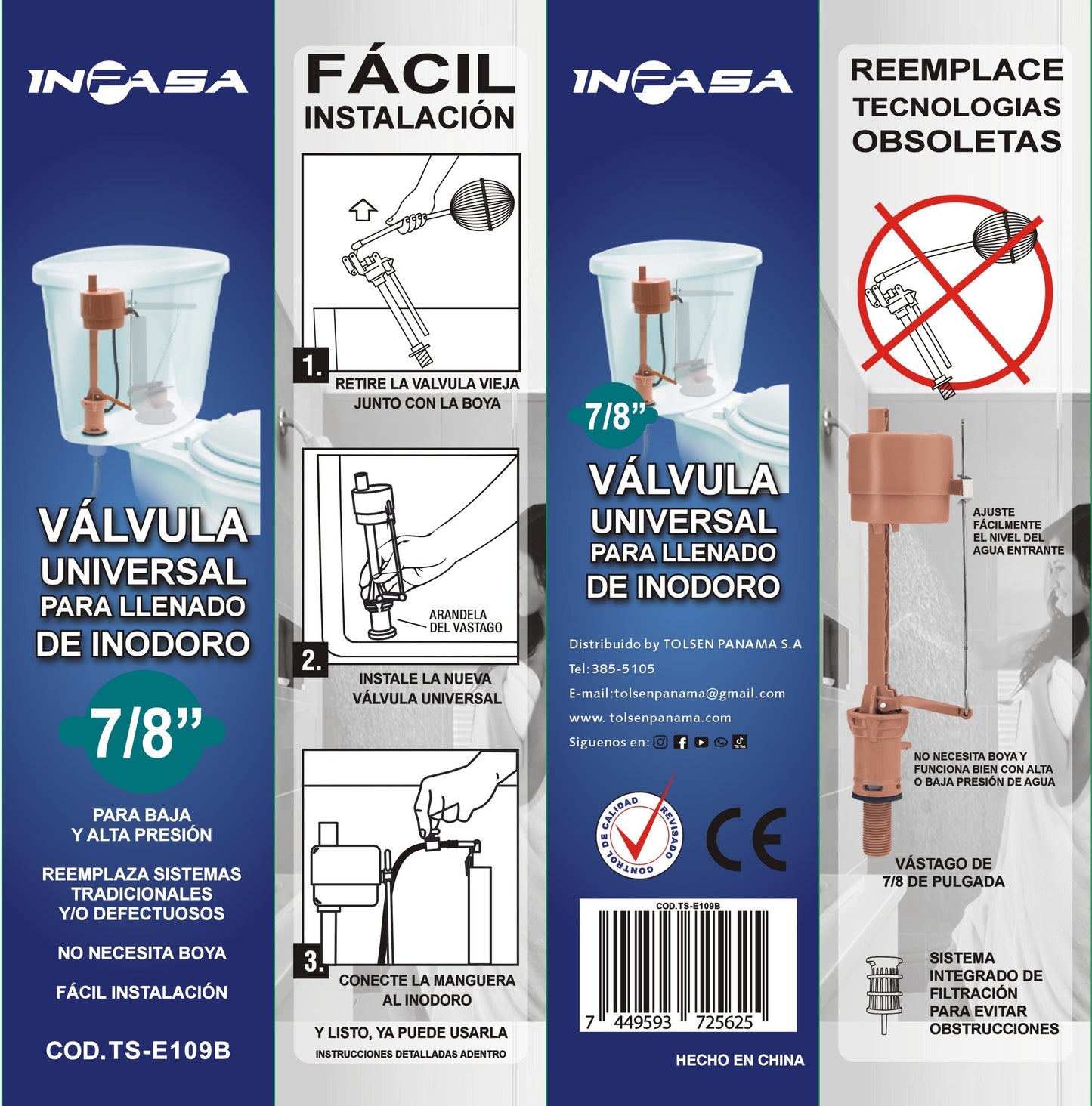 Válvulas para Tanque Inodoro Tipo Fluidmaster