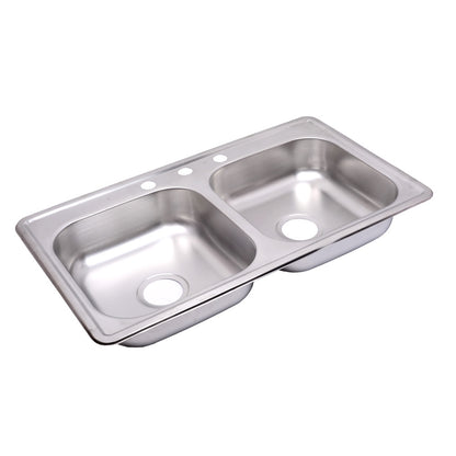 FREGADOR DOBLE INOXIDABLE 33"X19"