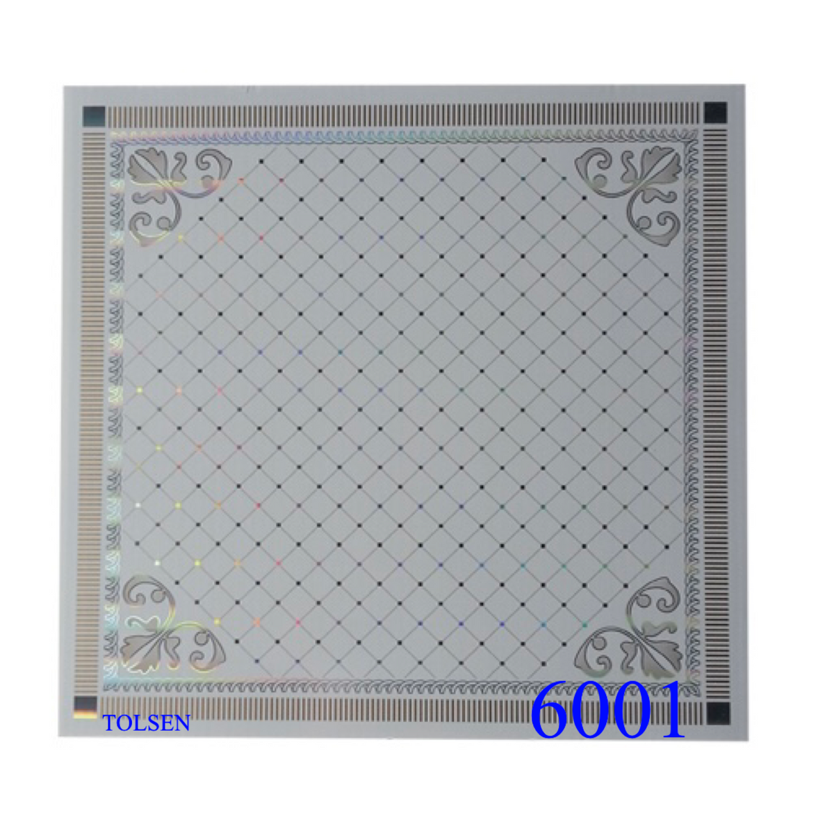 Lámina de cielo raso en PVC de 2'x2' con diseño Diamante