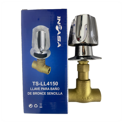 Llave de Baño Bronce Sencilla 1/2" Completa Inpasa