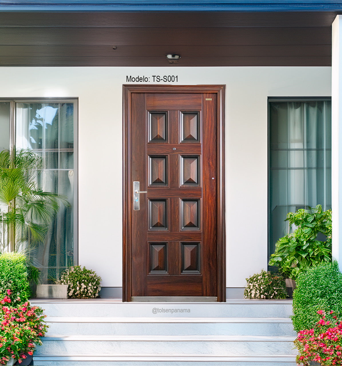 Puerta Multipunto de Seguridad – Color Wengué DER.