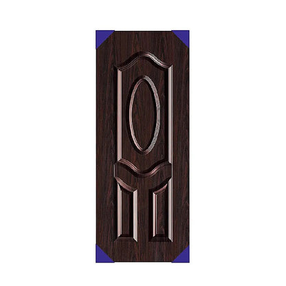 Puerta de Metal con Marco Bisagra y Cerradura color Chocolate Tolsen