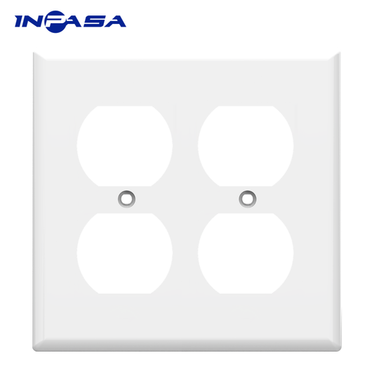 Tapa Para Tomacorriente Doble de 2 Gang Color Blanco Inpasa