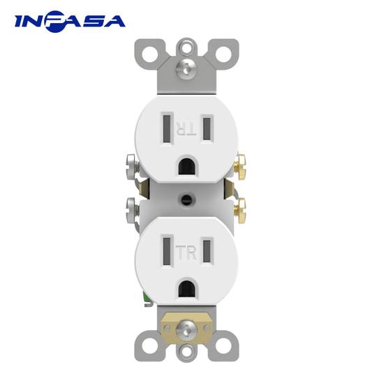Tomacorriente Doble C/TR 15A Color Blanco Inpasa