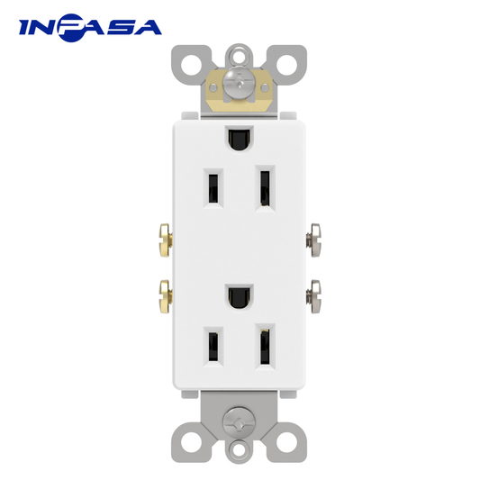 Tomacorriente Doble Decora 15A Color Blanco Inpasa