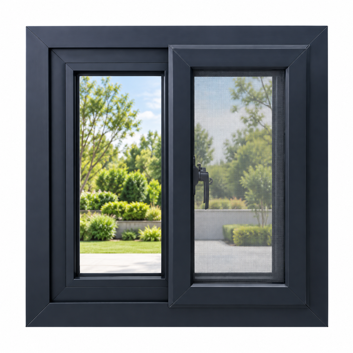 Ventana Upvc Perfil Gris Oscuro Inpasa 60X60cm