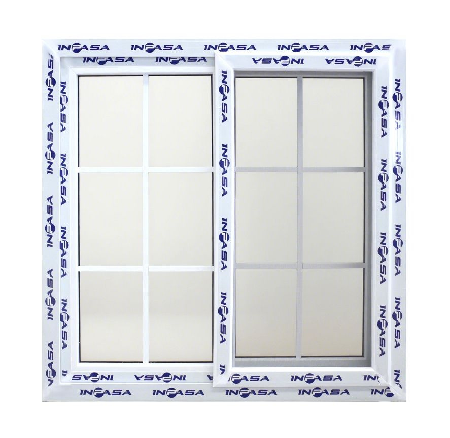 Ventana Francesa PVC 90cm x 90cm INPASA