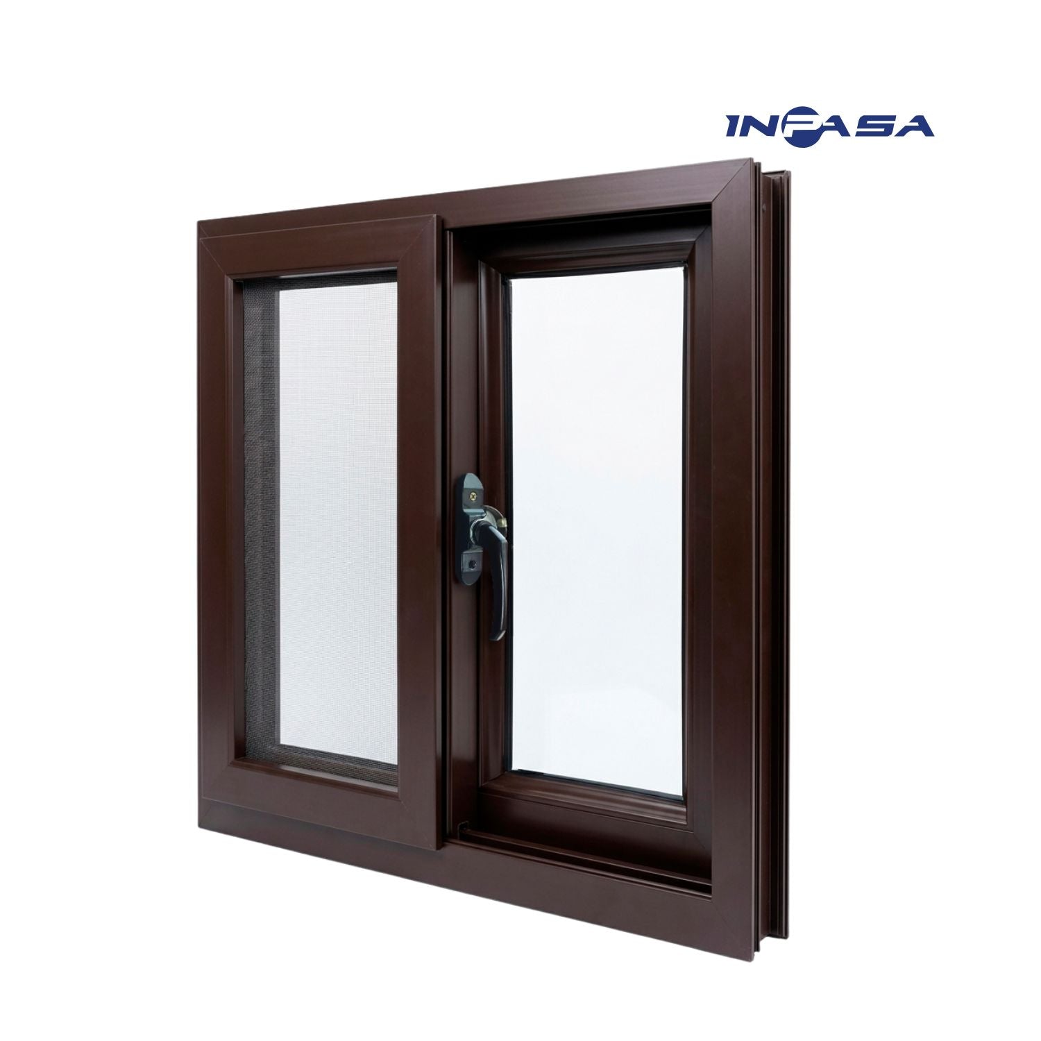 Ventana Upvc Perfil Chocolate Inpasa 120X120cm