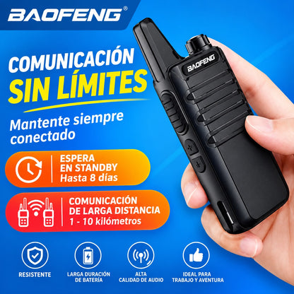Juego de 2 Radio Walkie Talkie de 2 Vias y 16 canales Ultra Delgado