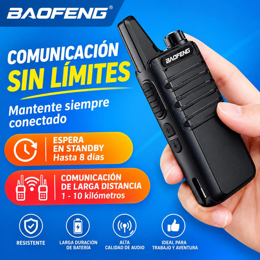 Juego de 2 Radio Walkie Talkie de 2 Vias y 16 canales Ultra Delgado