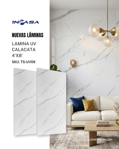 Lamina UV Calacata 4'X8'
