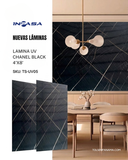 Lamina UV Chanel Black 4'X8'