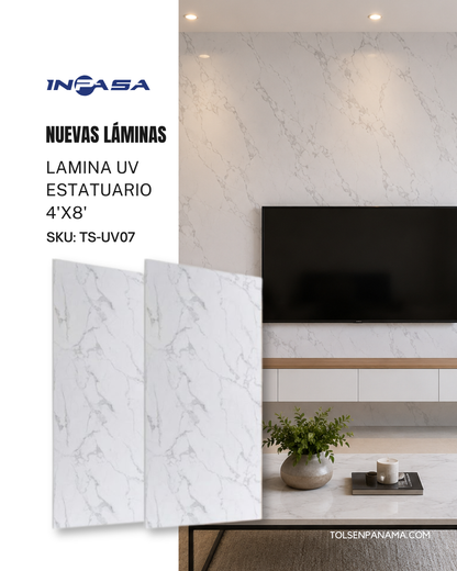 Lamina UV Estatuario 4'X8'