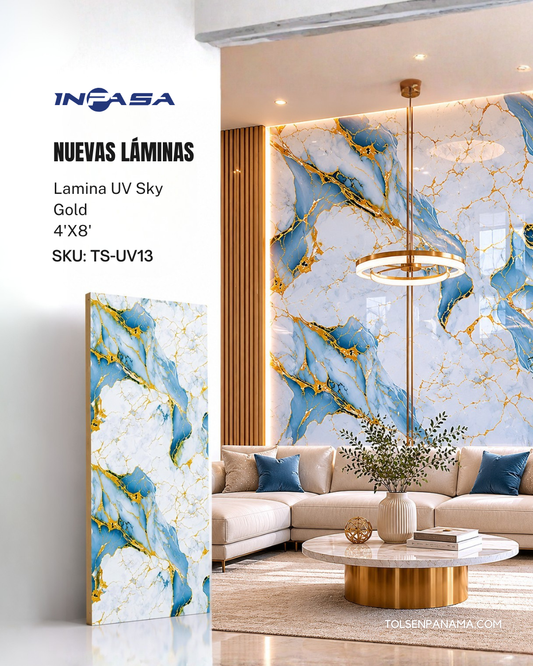 Lamina UV Sky Gold 4'X8'